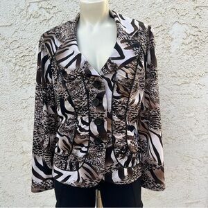 Joseph Ribkoff Animal Print Button Down Blazer